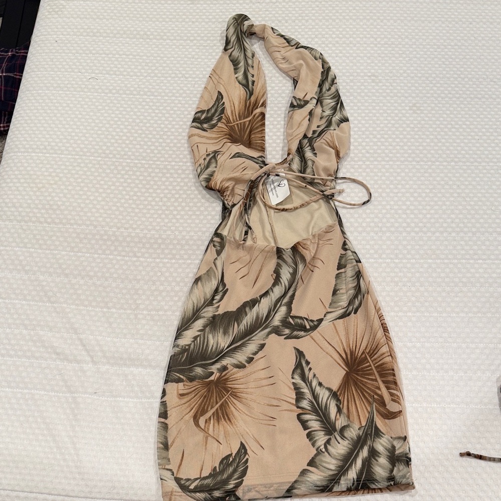 Windsor Beige and Brown Mini Dress